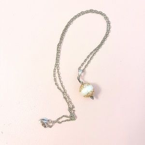 JARED Two Tone Sterling Silver & Rose Gold Pearl Necklace
